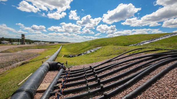 Imagem da rede coletora de biog&aacute;s de aterro - UVS - Minas do Le&atilde;o CRVR
